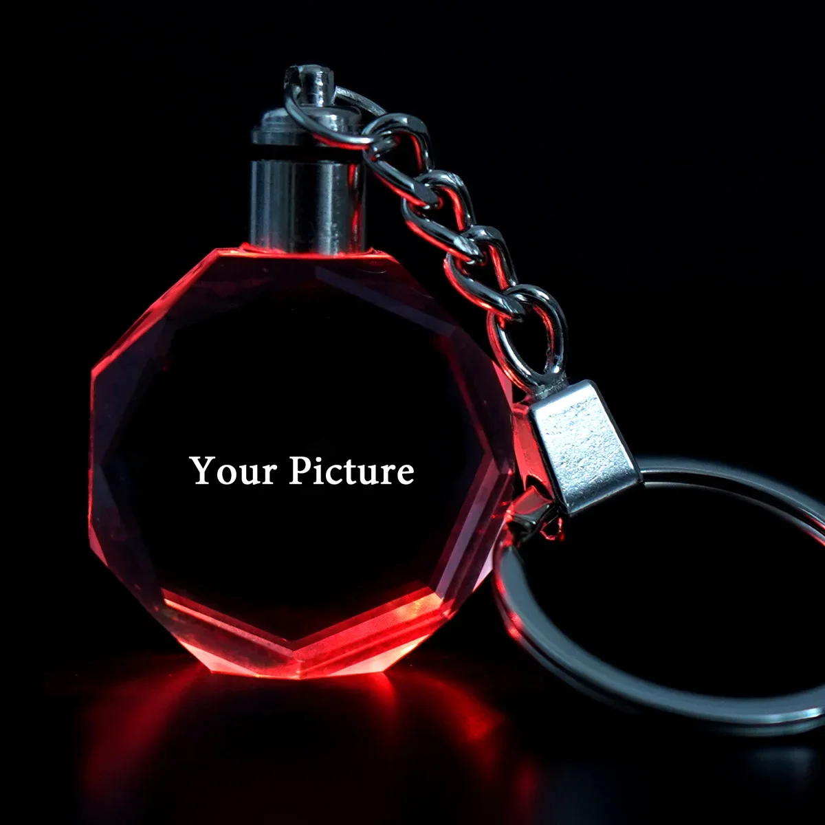 Motorcycle Keychain LED 7Colors K9 Crystal Customized Key Chain for YAMAHA KAWASAKI SUZUKI TOYOTA HONDA KTM BMW