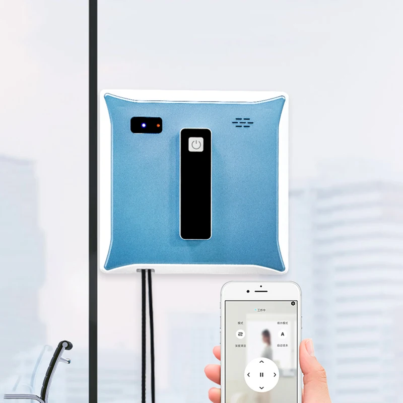 Window Cleaner Robot Dual Water Spray Voice Broadcast Tuya App Control Household Glass Washer For High-Rise Windows Anti-falling 4