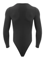 Mens One Piece Thongs Leotard Sleepwear Rompers Round Neck Long Sleeve Press Buttons Bodysuit Casual Wear High Cut Nightwear - Image 2