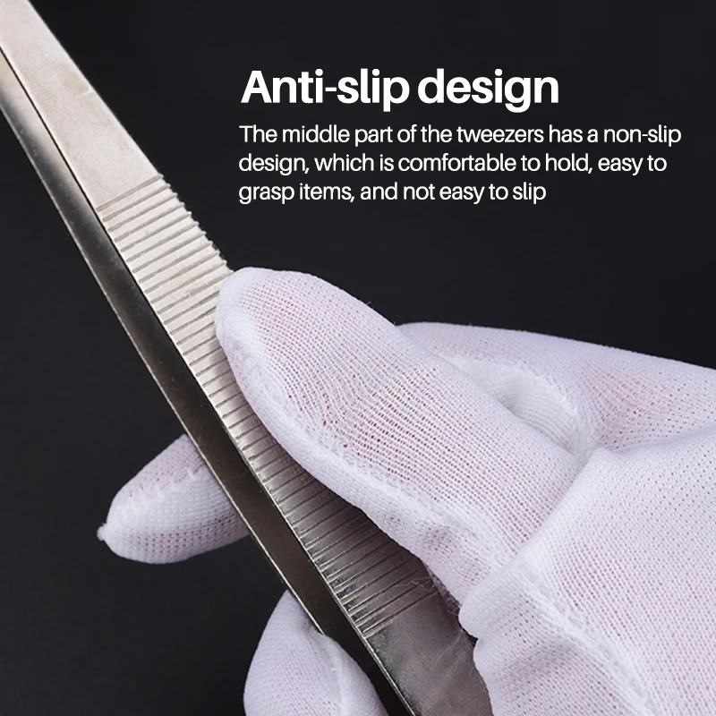Veterinary Stainless Steel Surgical Tweezers Forceps Heat Resistant Straight Tweezers 14/16/18/20/24Cm Farm Animals Tools 5