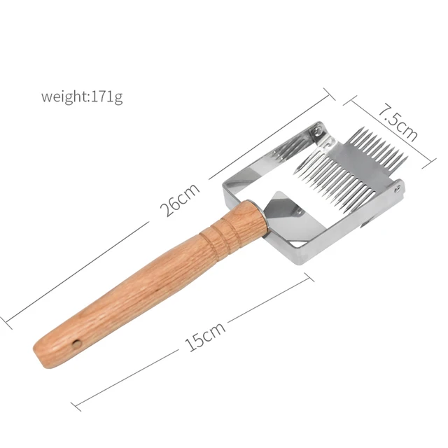 Rozsdamentes Acél Fa Fogantyú Tűtípus Mézkaparó Vágó Méz Fésű Késkaparó Lapátok Mézes Villa Méhészkészletek - Image 3