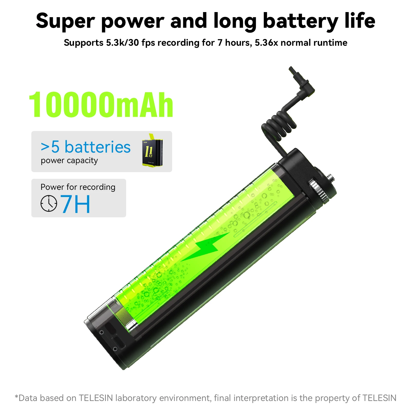 TELESIN TE-CSS-001 Selfie Stick QC/PD3.0 fast charging Power Selfie Stick 90CM Telescoping Pole with 1/4 Inch Screw selfie stick