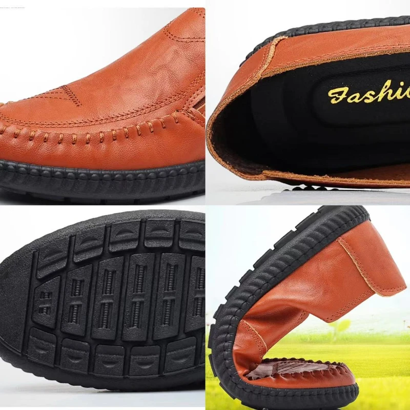 Handmade Leather Casual Men Soft Shoes Design Sneakers Man Comfortable Leather Shoes Men Loafers Hot Sale Moccasins Driving Shoe