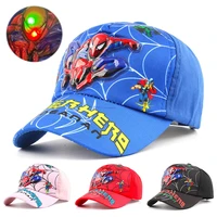 Disney Anime Led Light 3D Spiderman Baseball Cap For Boys Cartoon Autumn Baby Hats Spider Man Children's Sun Caps Kids Hat Cap 1