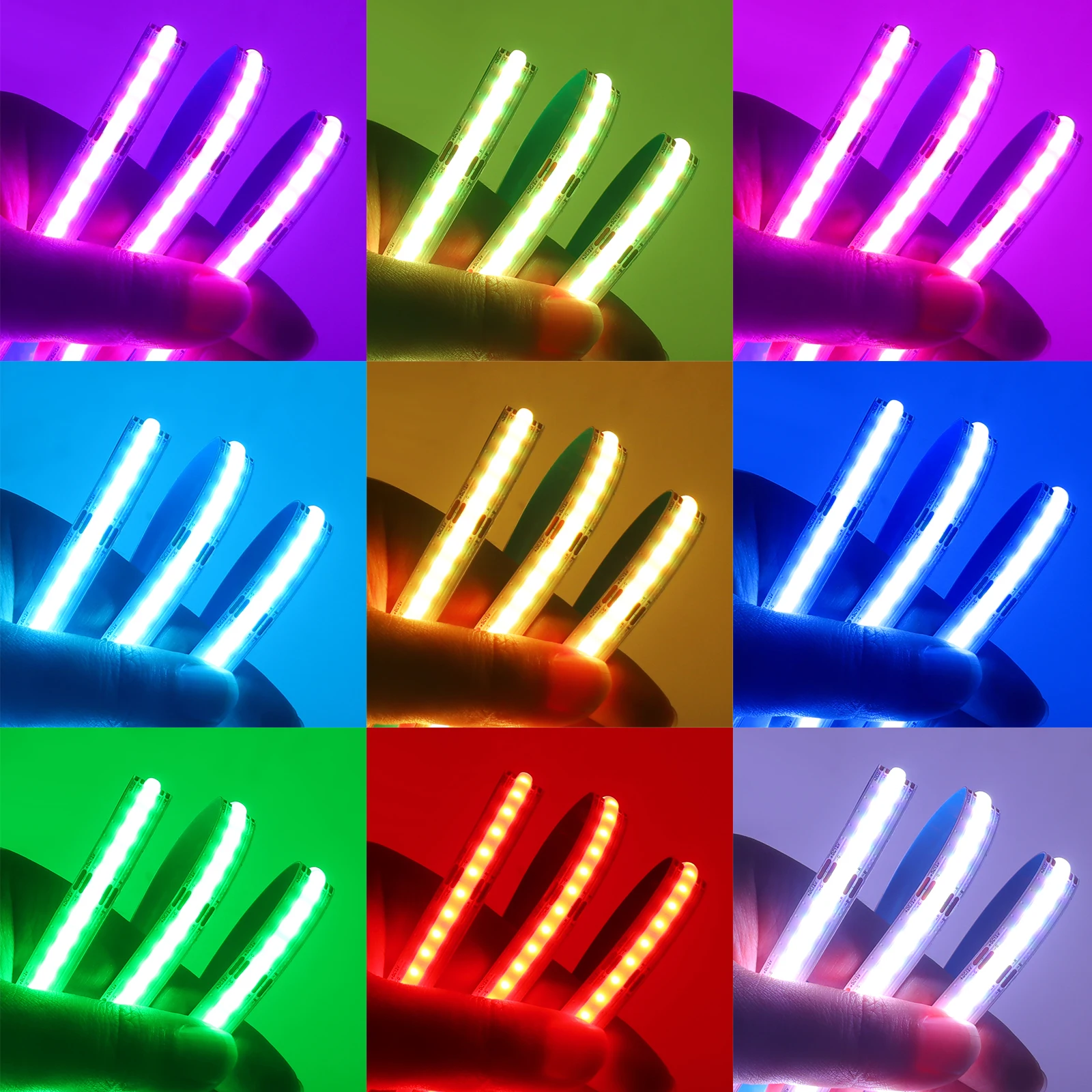 RGB RGBW RGBWW RGBCCT COB LED 스트립 12V 24V 840 784LED/M 유연한 고휘도 도트리스 Led 테이프 다이오드 유연한 리본