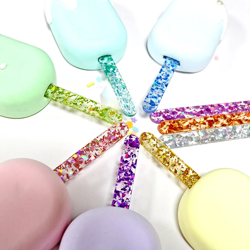 New Trend Reusable Mirror Acrylic Plastic Popsicle Stick Multicolored Ice  Cream Sticks For Birthday Baking - Buy Acrylic Sticks Popsicle Stick Super