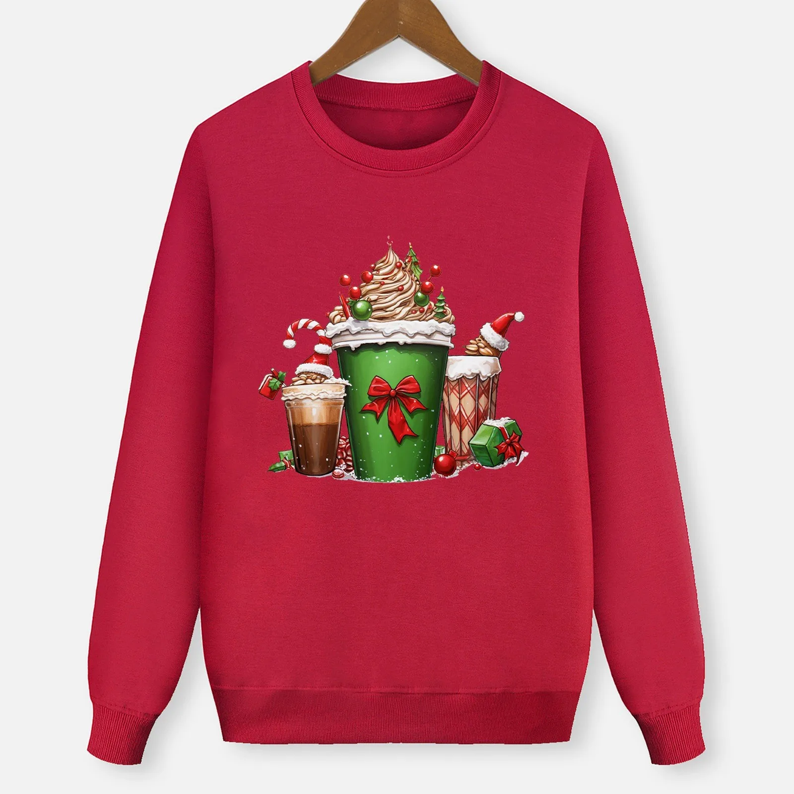 Sudadera con estampado de pastel de chocolate, sudadera con capucha navideña para mujer, suéter festivo, atuendo festivo de invierno para mujer, sudaderas familiares