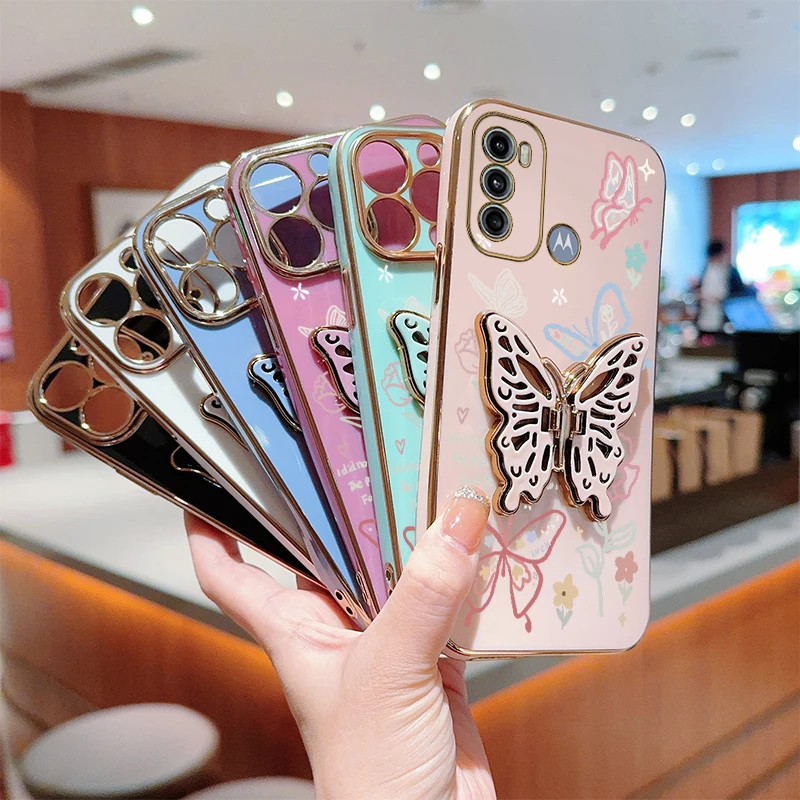 Rose Butterfly Plating Holder Phone Case