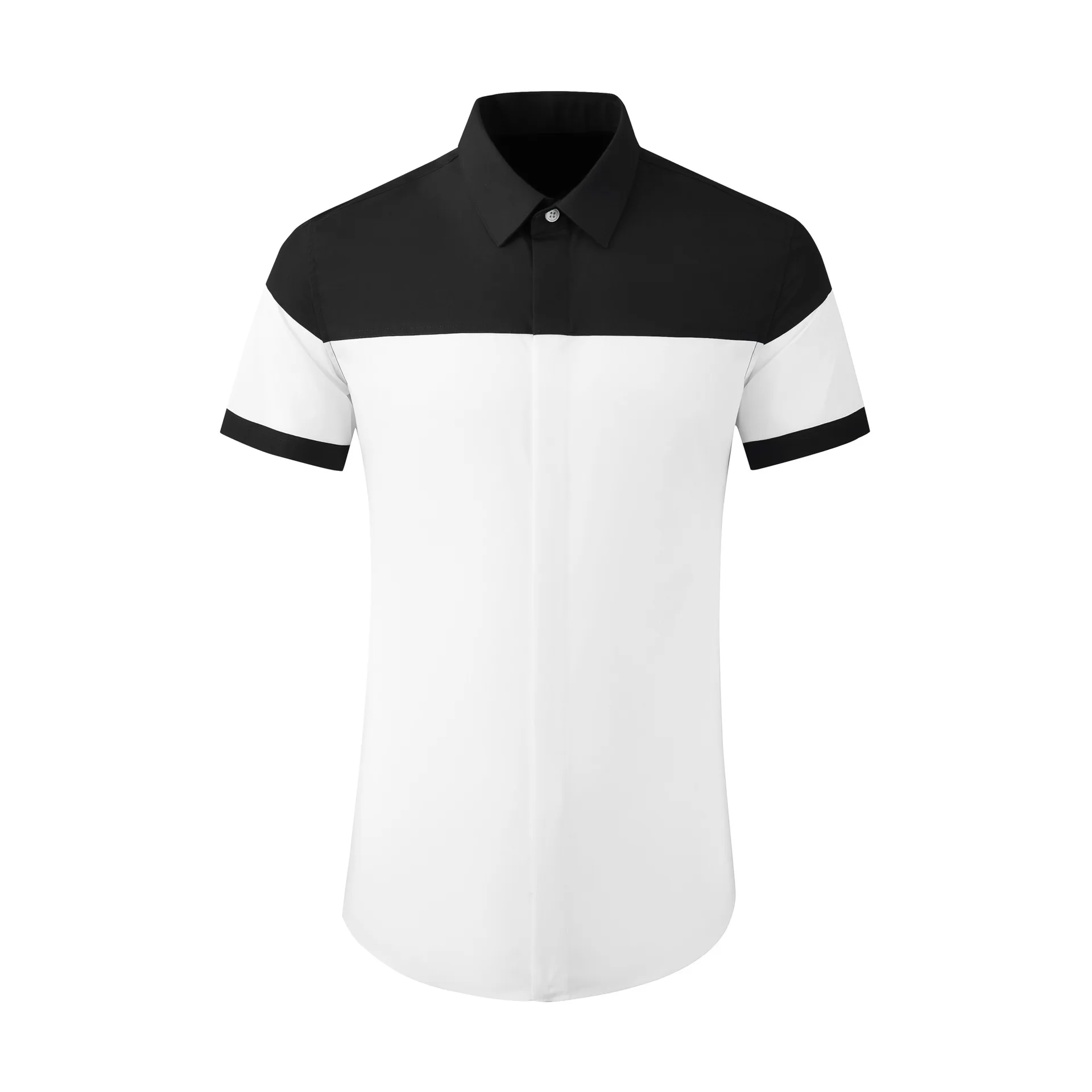 High Quality Luxury Jewelry Fashion  Printed Design New Arrival Men Polo Shirts 100%Cotton Block Two Color Men'S Shirgood