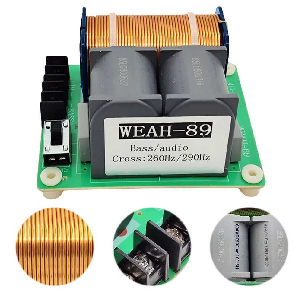 Audio Crossover Filter 1500W Pure Bass Subwoofer Crossover Crossover Frequency Distributor Divider for Home Theater Car Speakers