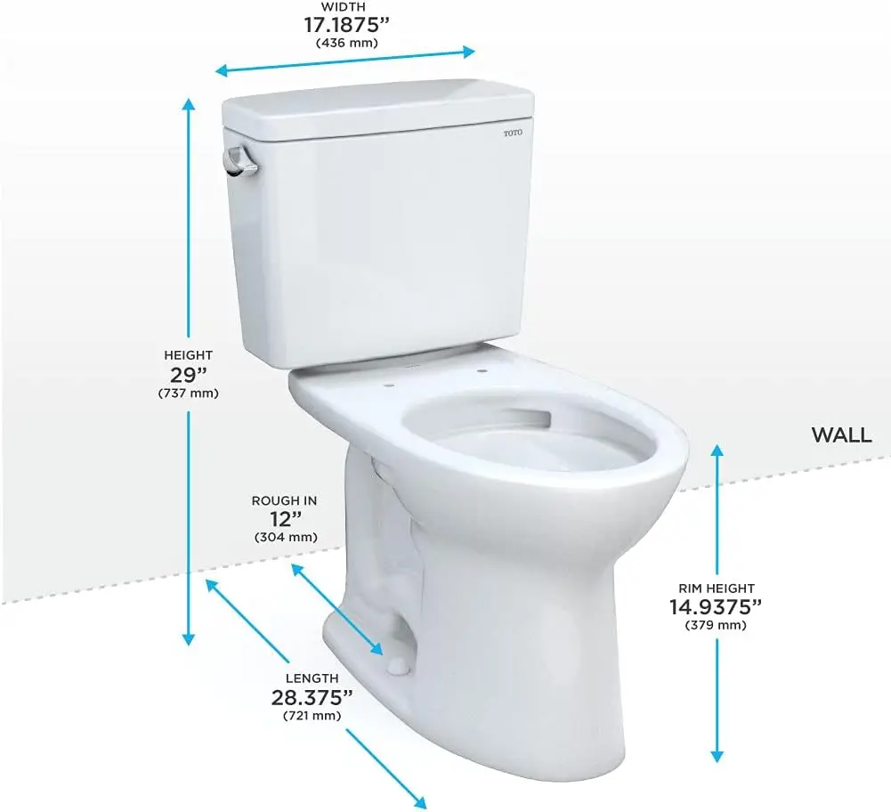 Drake Two-Piece Elongated 1.6 GPF TORNADO FLUSH Toilet with CEFIONTECT, Cotton White - CST776CSG#01 3