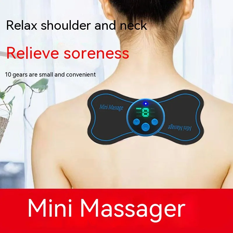 Portable Neck Massager Mini Electric Convenient Intelligent Cervical Spine Massage Stickers Meridian Massager Muscle Relief Pain 20 rolls of multi function sticky tabs convenient page markers portable book tabs highlight tapes