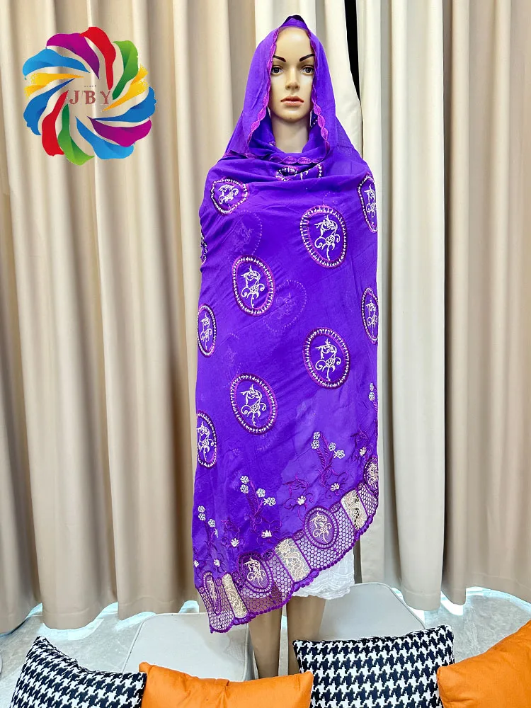 Luxury Scarf High Quality 100% Cotton Dubai African Women Islamic Scarf LOVE pattern Embroidery Chemical Lace Scarf  manycolor