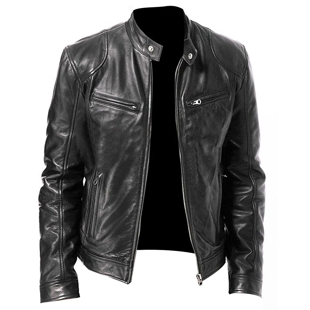 Men PU Leather Motorcycle Jacket Motocross Jacket Chaqueta Moto Spring Autumn Motorbike Riding Protective Gear S-5XL SIZE
