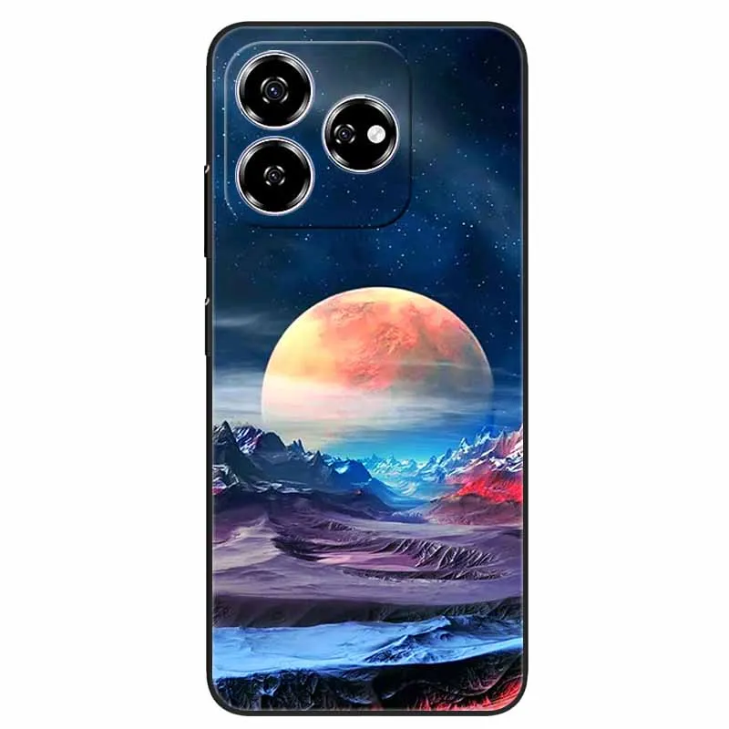 Stylish Black TPU Soft Silicone Phone Cover with Artistic Design