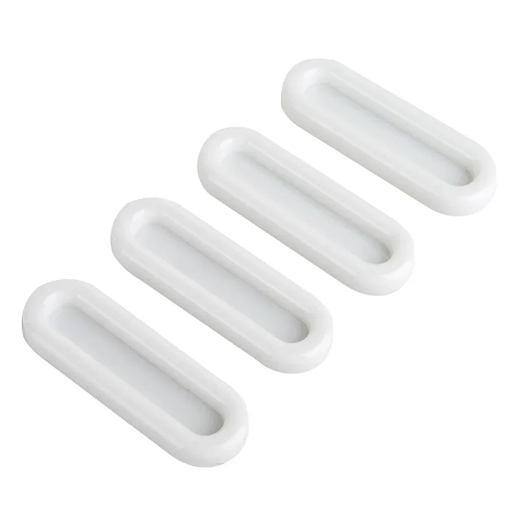 Door Handles Cabinet Handles 4pcs Door Handle Self-Adhesive Door Handle Cabinet Pull CasementDrawer Wardrobe Sliding White Plastic Home Furniture Part