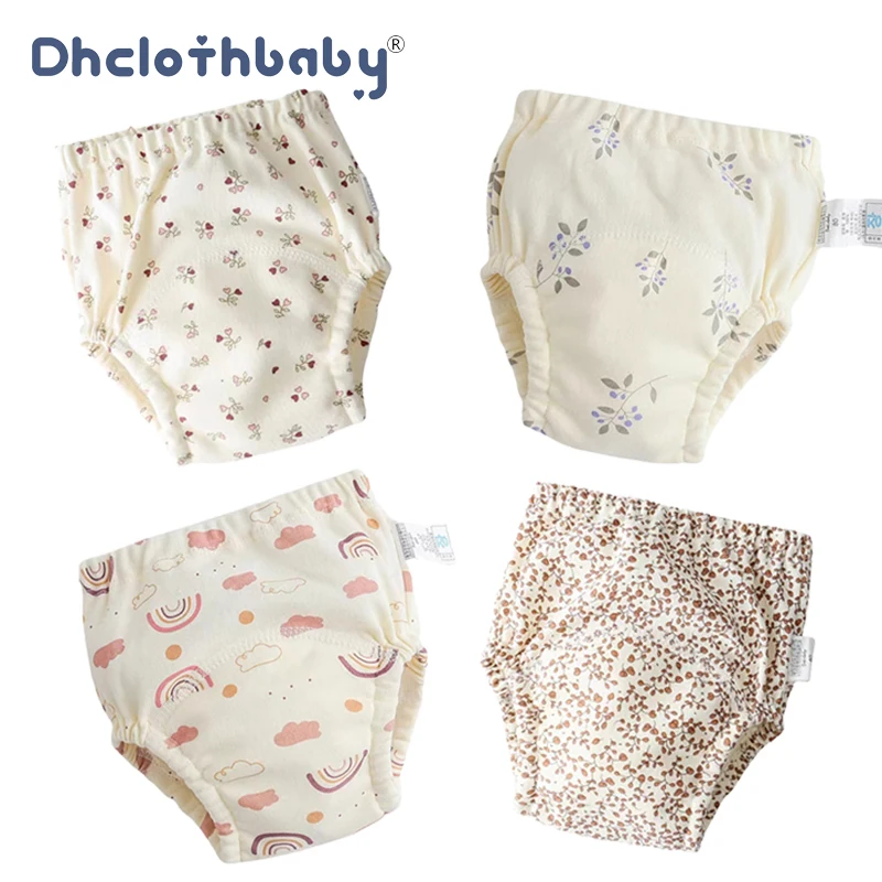 4 pz/set Cute Baby pantaloni da allenamento riutilizzabili impermeabili pannolino per bambini in cotone pantaloncini per neonati pannolini mutandine fasciatoio intimo