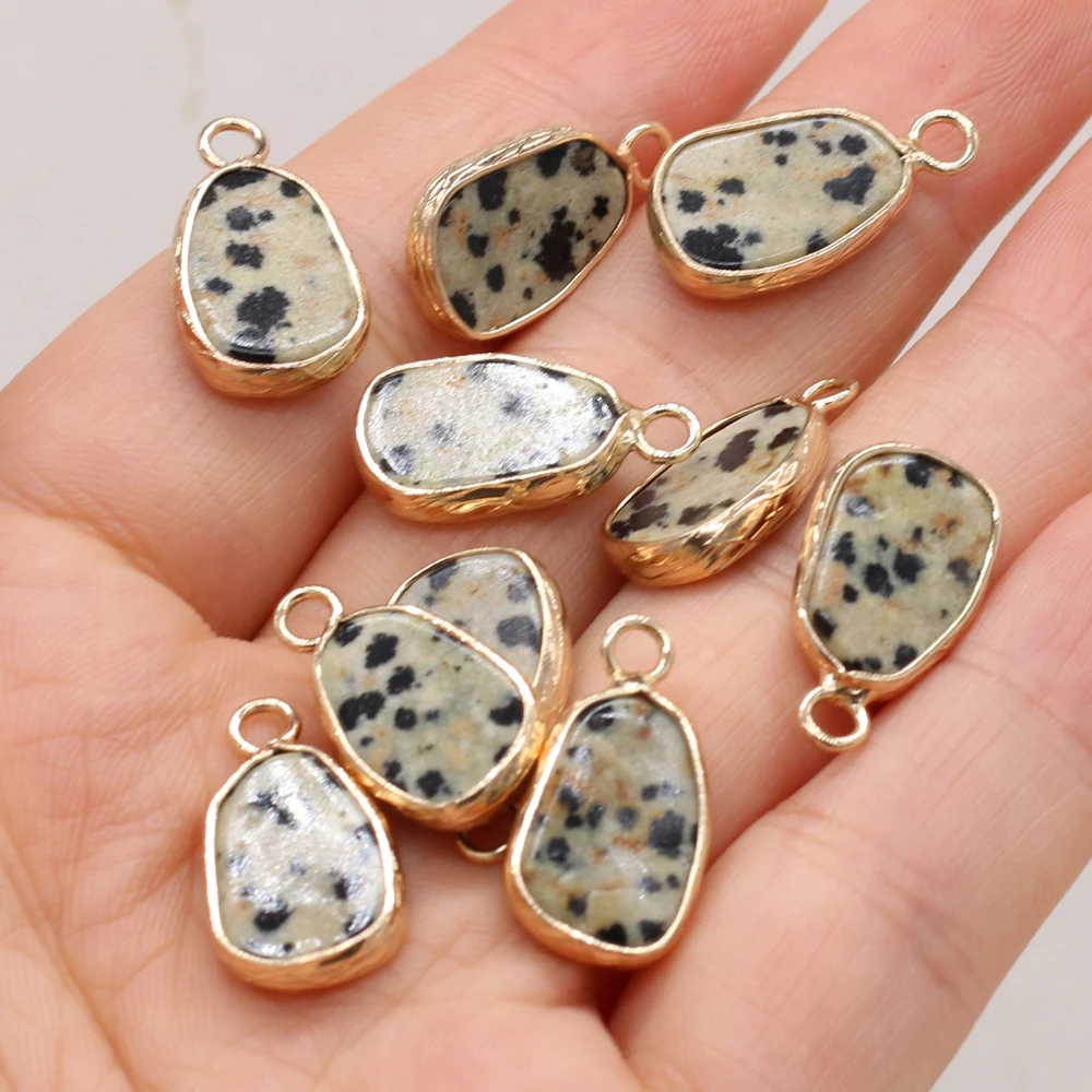 1PC yachu Rose Quartz Amethyst Amazonite Stone Gold Plated Pendant 10x20mm Jewelry Making DIY Necklace Accessory Gift 5