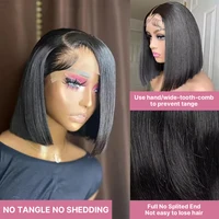 Smilegirl Perruque Bob en cheveux naturels vietnamiens, densité 250, ultra-lisse, 100% cheveux humains, Perruque frontale en dentelle HD 13x6, Perruque frontale en dentelle 13x4 en cheveux humains, 12A 2