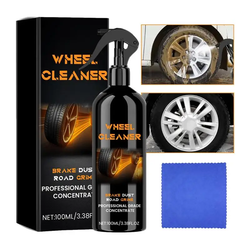 

Car Wheel Cleaner PH Balanced Tire Wheel Cleaner Powerful 100ml Brake Dust Remover Wheel Cleaner Long-Lasting Car Detailing