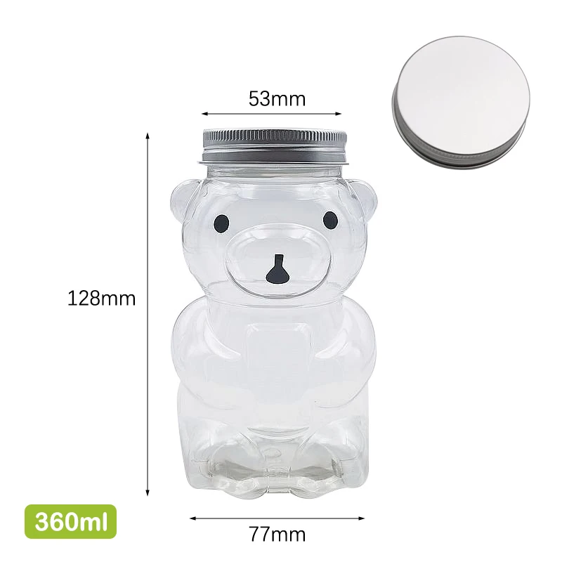 1PC Disposable Drink Bottles Little Bear Plastic Water Bottle Cute Creative Students and Children Transparent Straw Water Cup