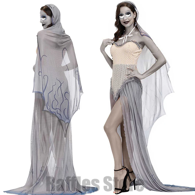 MasTim Ade Cosplay Costume de garde d'enfants, Couple de zombies imbibé, Corpse mesurost Brides, Robe portée, Halloween Vampire planchers y Party