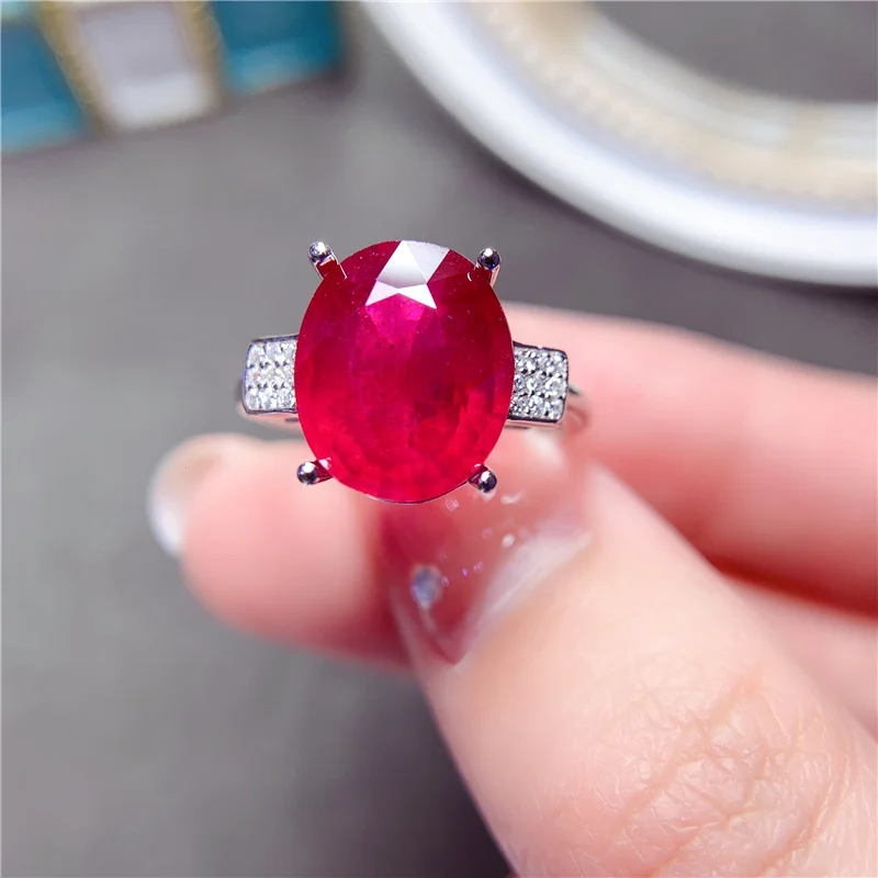 14k Gold Ruby Ring for Women, Cluster Diamond Unique Engagement Ring | eBay