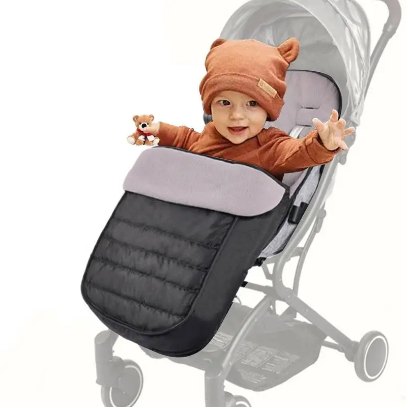 

Infant Stroller Sleeping Bag Universal Warm Stroller Foot Cover Adjustable Length Windproof Baby Bunting Bag With Soft Hood For