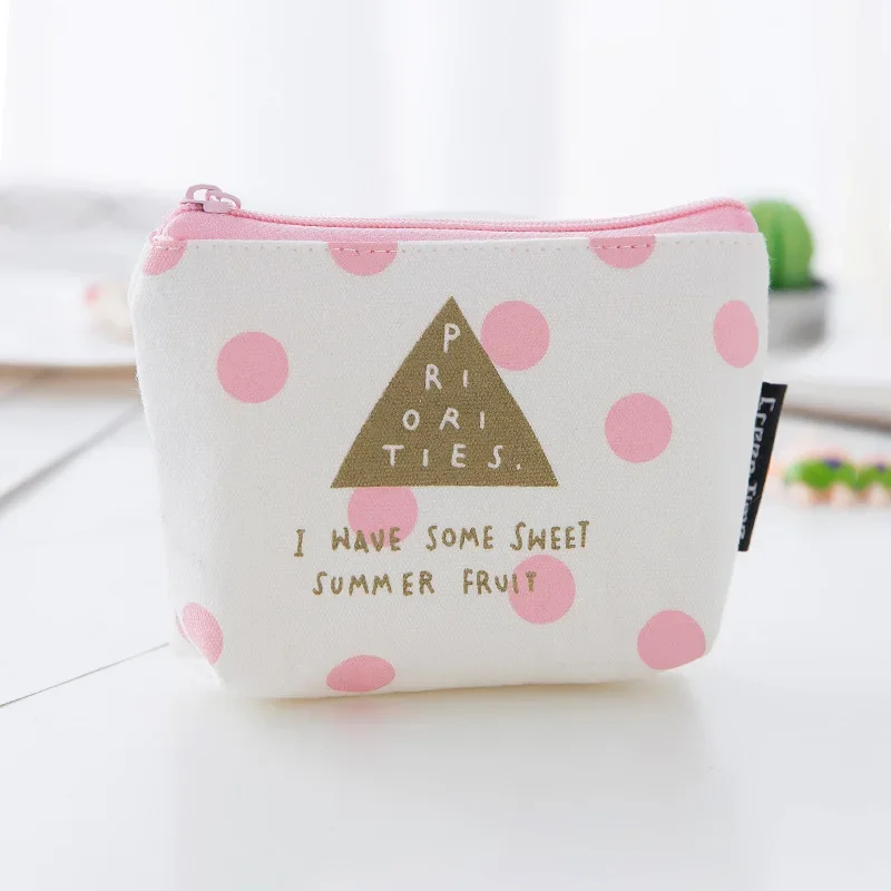 1PCS Mini Women's Purse Coin Holder Wallet Money Bags Canvas Coin Key Card Wallet Zipper Change Case