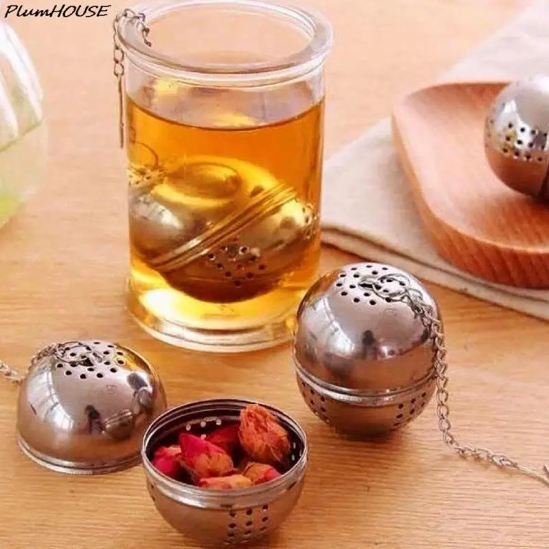 Description Picture 2 of itemStainless Steel Tea Infuser Tea Leaves Diffuser Spice Seasoning Ball Strainer Teapot Fine Mesh Coffee Filter Kitchen Accessories