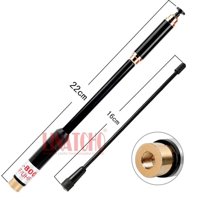 AL800 144/430MHz SMA Male VX-2R UV-985 Long Range walkie talkie Bilateral Telescopic Antenna