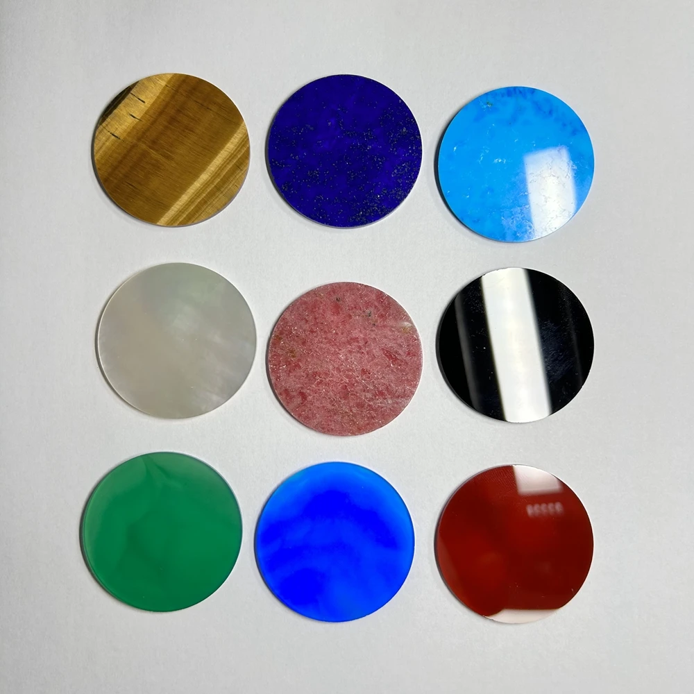 Meisidian 2pcs Lapis Lazuli 40MM Lapis Lazuli Double Flat Coins Sheet Gemstone On Sale