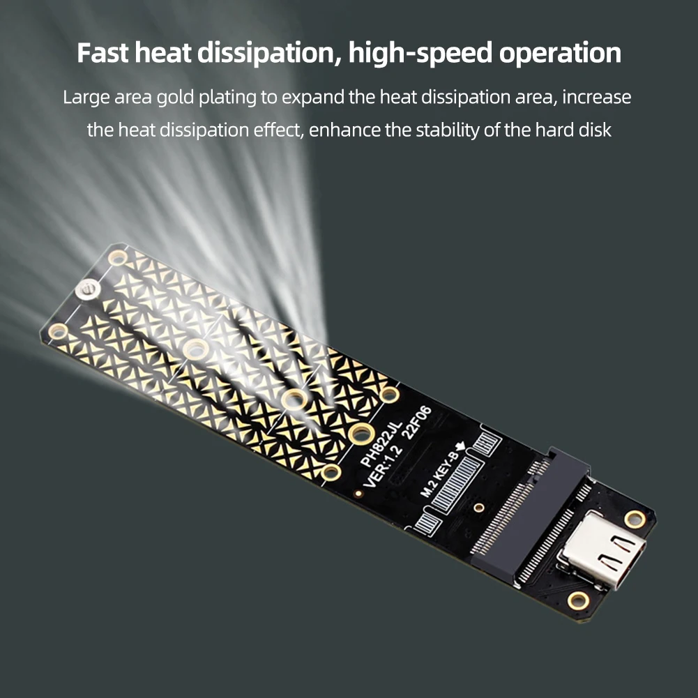 M.2 to USB3.1 컨버터 리더, 10 Gbps 속도, M.2 SATA(NGFF) SSD 기반 M/B + Mkey, 2230/2242/2260/2280 SSD 호환