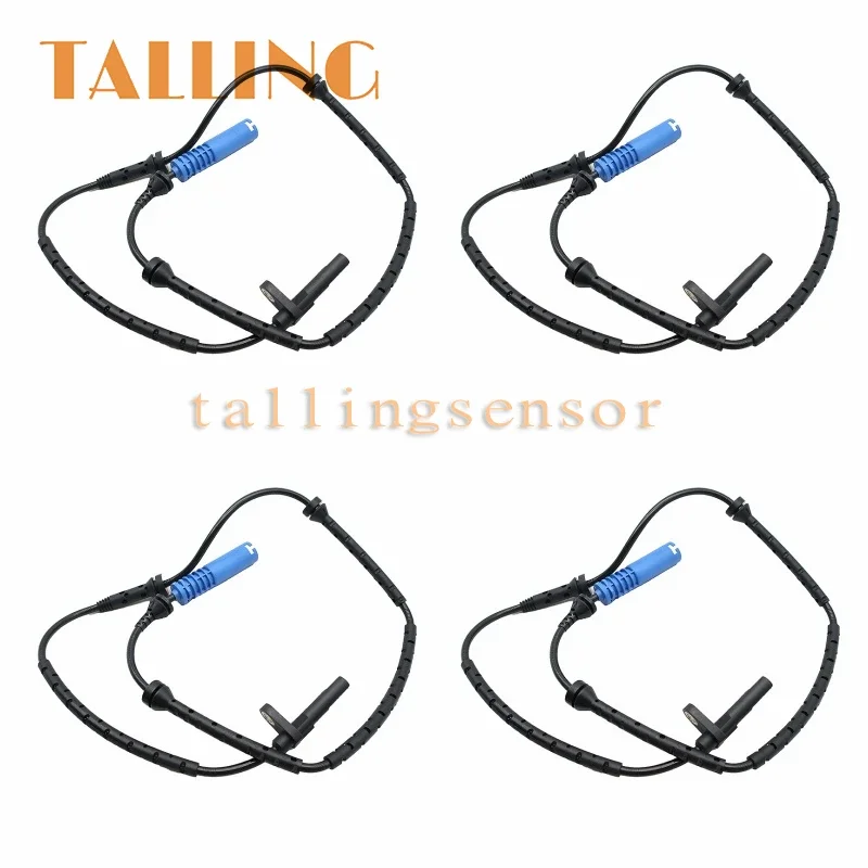 4PCS 34523405906 Front Rear Left/Right ABS Wheel Speed Sensor For BMW X3 2.5 Si 3.0sd E83 F25 2004-2015 34523405907