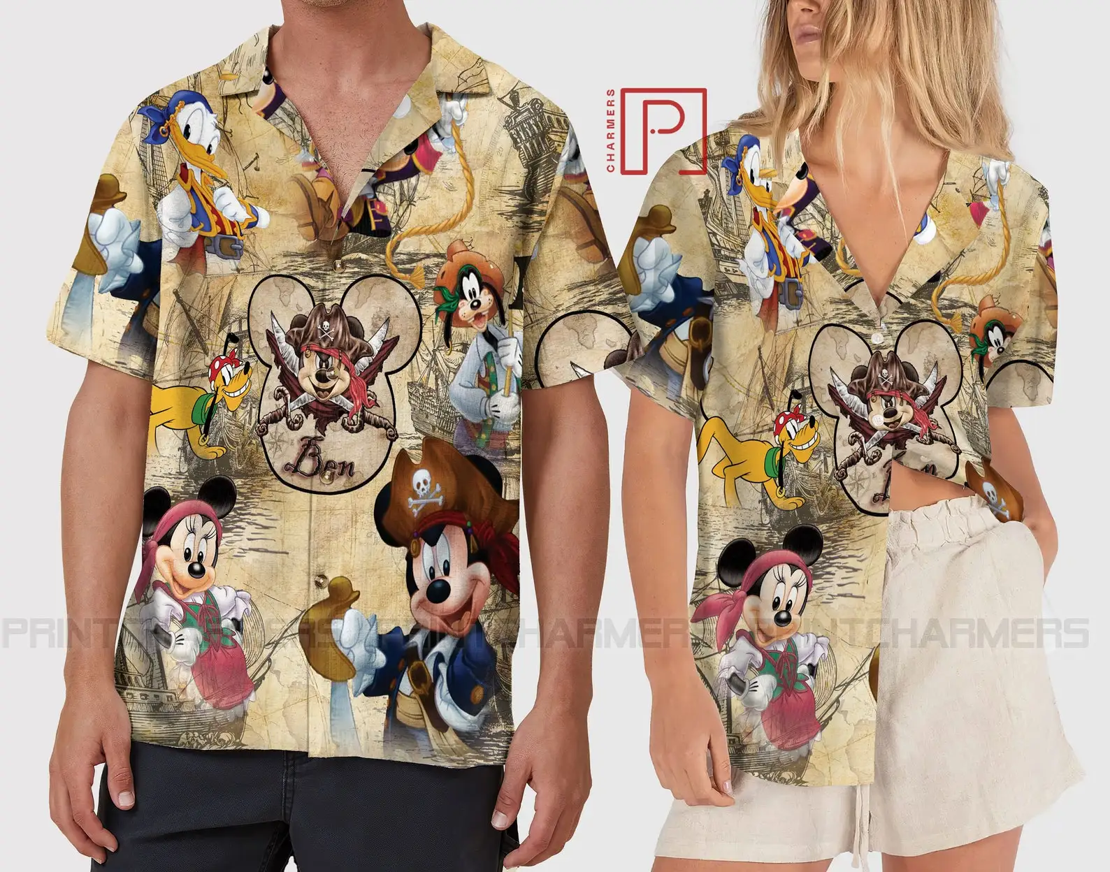 

New Disney Pirates of Caribbean Hawaiian Shirt Mickey And Friends Shirt Disney Pirate's Life Hawaiian Shirt Funny Holiday Shirt