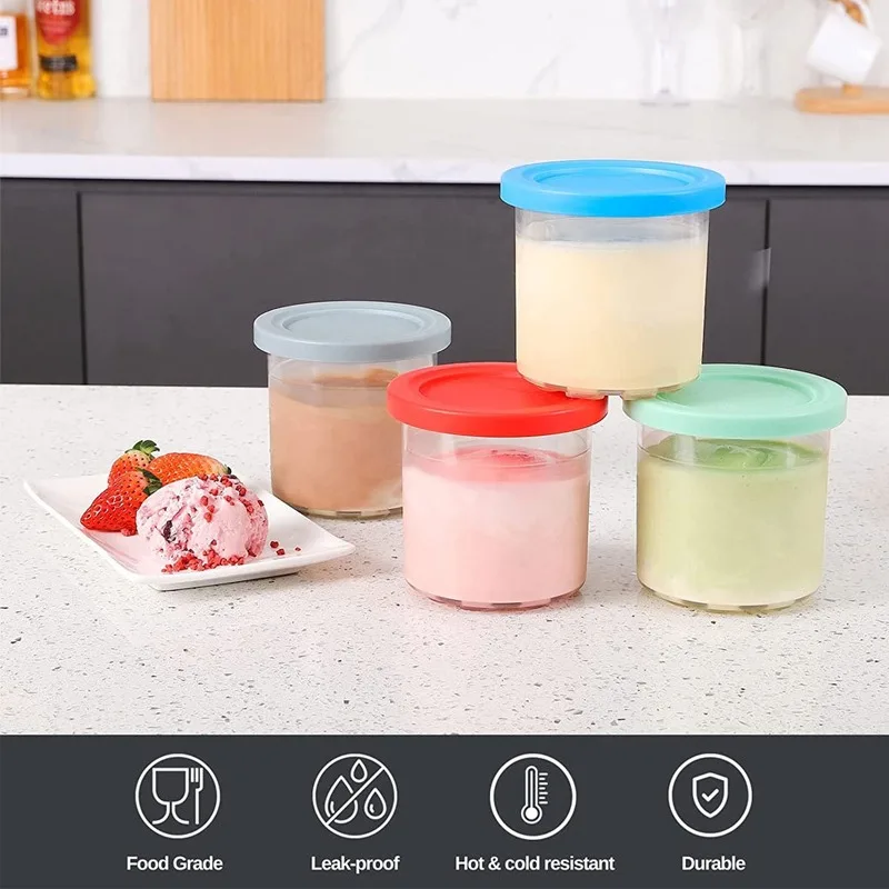 Ice Cream Pint Containers, Ice Cream Containers for Homemade Ice Cream, Ice  Cream Storage Cups, Suitable for Creami Ice Cream Machine Accessories,  Reusable Clear Freezer Food Storage Tubs - Yahoo Shopping