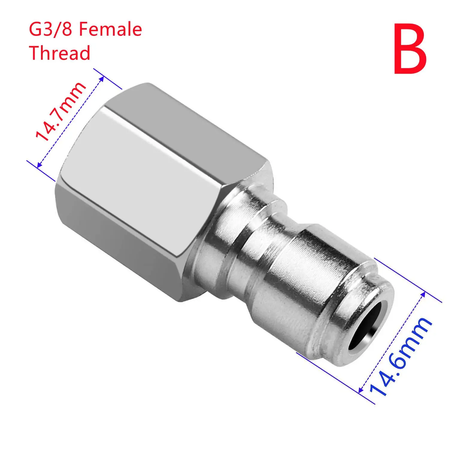 Mascho Da 1/4 Femmna Attacco M22x1.5 Con Foro 14mm Raccordo