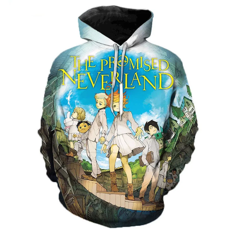 

Cartoon 3D Hoodies The Promised Neverland Men/Women Hooded Sweatshirts Fashion Harajuku 3D Hoodie Men Pullover Casual Sweatshirt