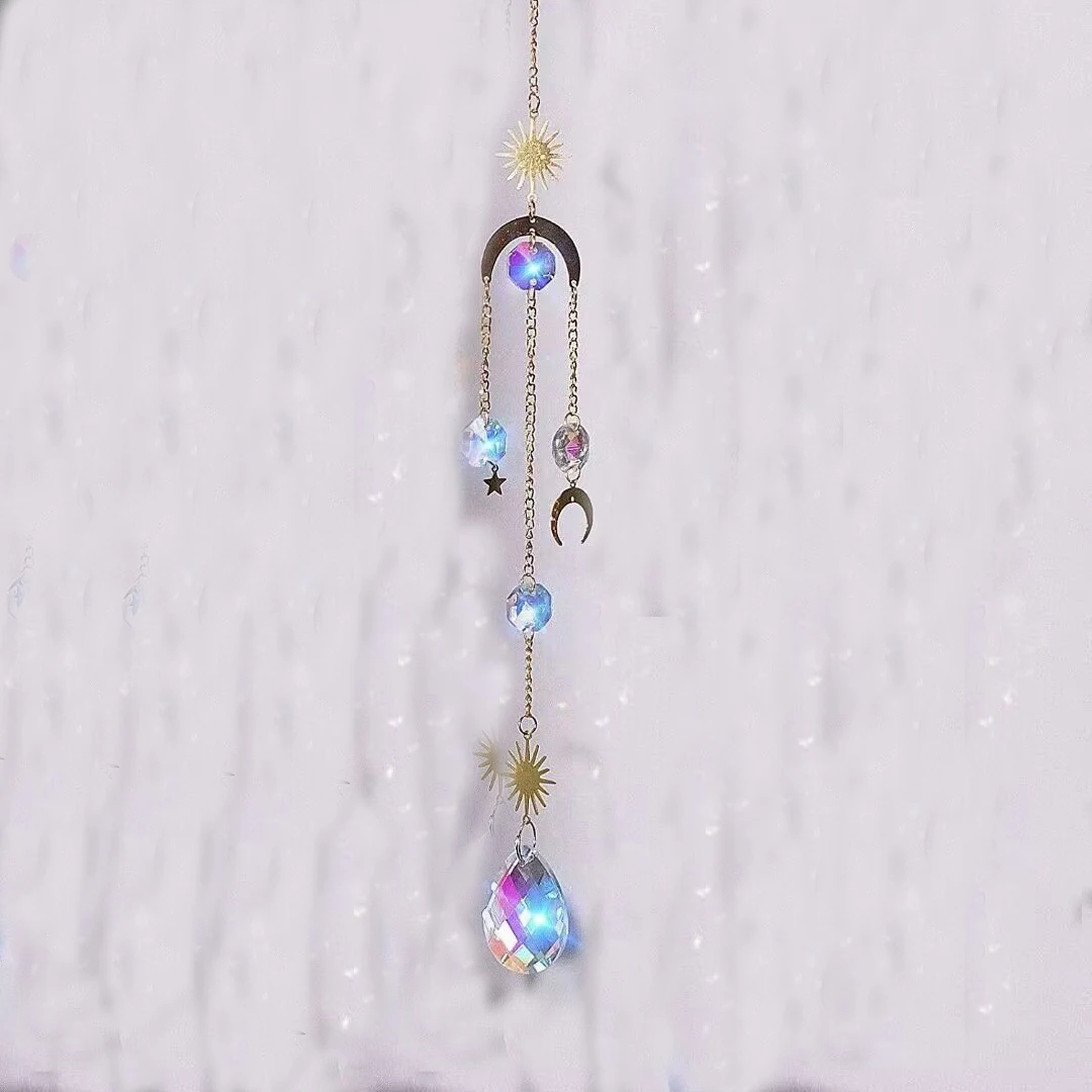 1PCS AB Crystal Suncatcher Window Sun Catchers Hanging Drop Pendant Rainbow Maker Home Garden Decoration 5