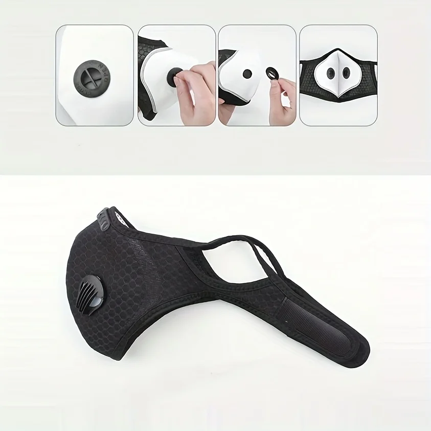 1pc Bicycle Masks, Sports Masks with Detachable Filters, Thermal and Dust Masks, Suitable for Cycling, Running, and Walking