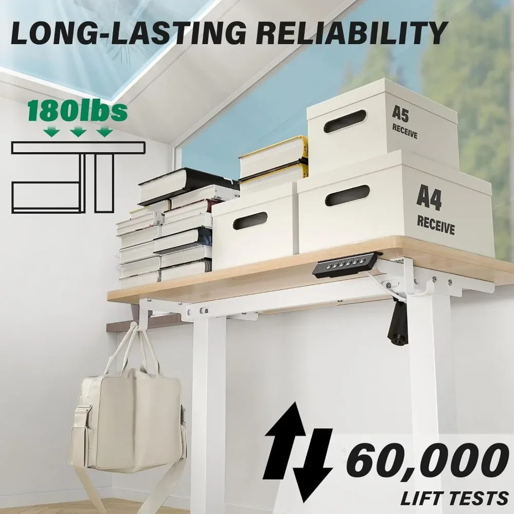 New2025-Standing Desk Height Adjustable Small Electric Stand Up Desks [35 x 20 Inch] - Ergonomic Sit Stand Desk Rising Desks for