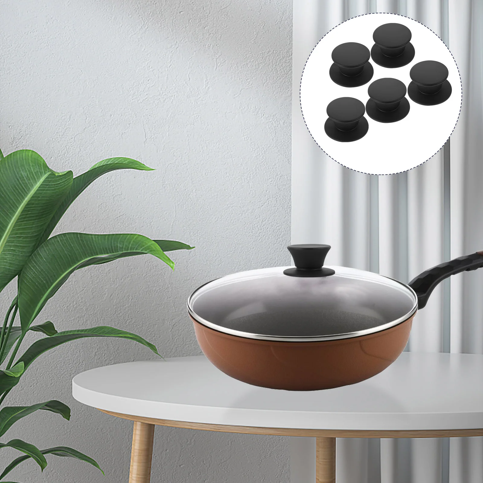 

5pcs Cookware Lid Knob Pan Lid Handle Knob Silicone Universal Pot Lid Knob