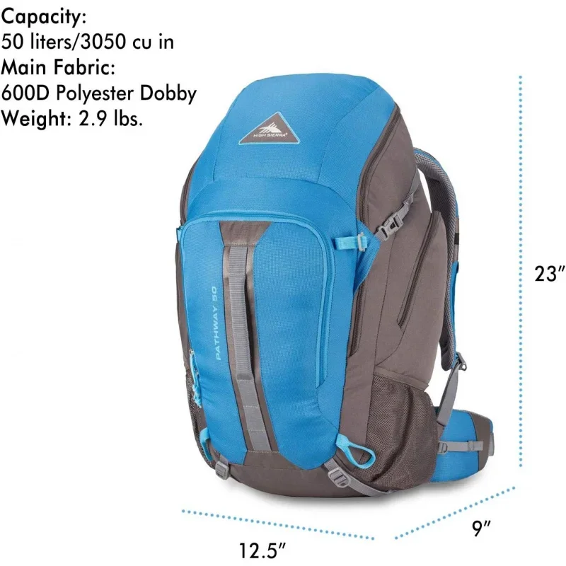 Pathway Internal Frame Hiking Backpack, Mineral/Slate/Glacier, 50L