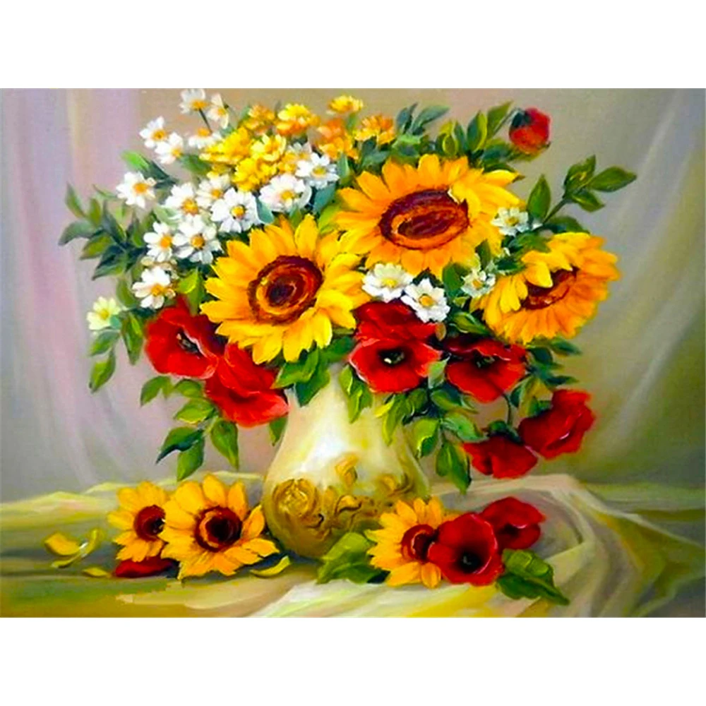 Sonnenblume Blume DIY Stickerei Kreuz Stich 11CT Kits Handwerk Hand Set Gedruckt Leinwand Baumwolle Faden Hause Verkaufen