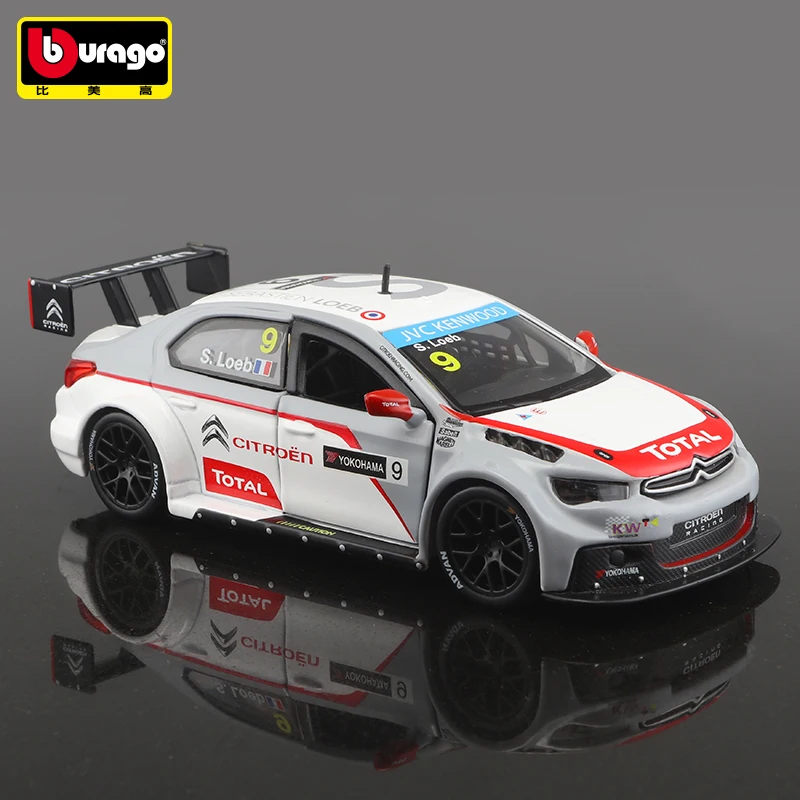 

Модель гоночного автомобиля Bburago 1:32 Citroen C-Elysee WTCC 2014 #9, литые металлические игрушки, модель спортивного автомобиля, Коллекционные детские подарки