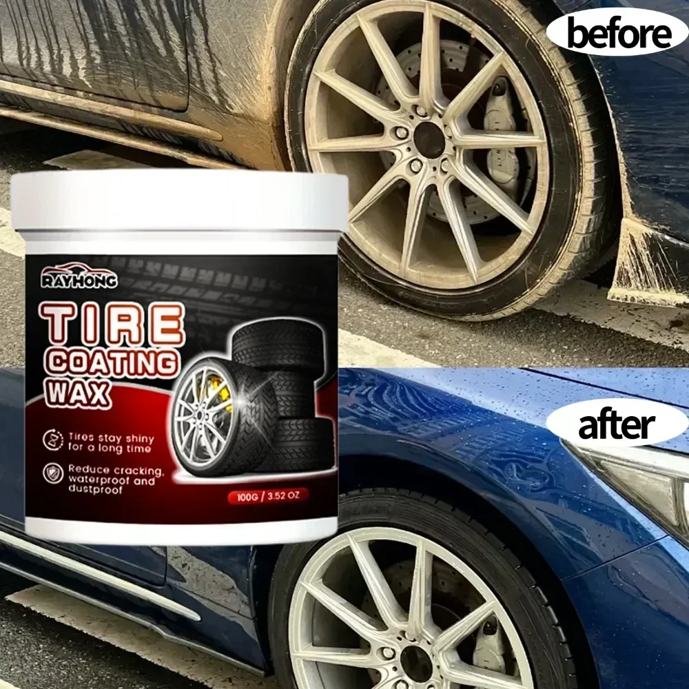 Car Tire Coating Wax Rim Maintenance Rust Removal Cleaner Auto Motorcycle Bicycle Tyre Prevent Crack Polishing Cleaning Agent