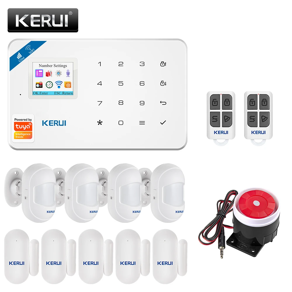 Home Security Alarm Host APP Remote Control KERUI W18 WIFI Wireless GSM Alarm System Eas Kit Home Security Alarm Host With Siren emergency call button for elderly