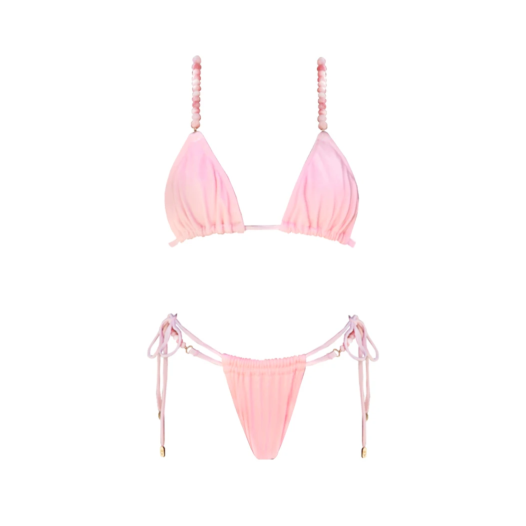 2Pcs Striped Swimsuit With Long Skirt Sexy Women Bikini Push Up Swimwear Halter Biquini Female Bathing Suit Slimming Beachwear