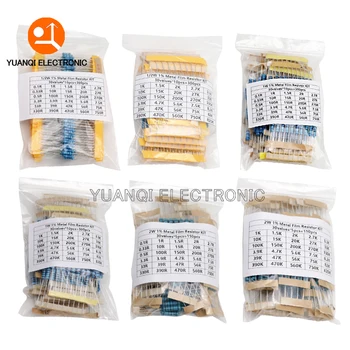 150PCS 300PCS 1/2W 1W 2W 3W Resistance 1% Metal Film Resistor Assortment Kit Set 30values 1R - 750R 1K - 820K Ohm 1