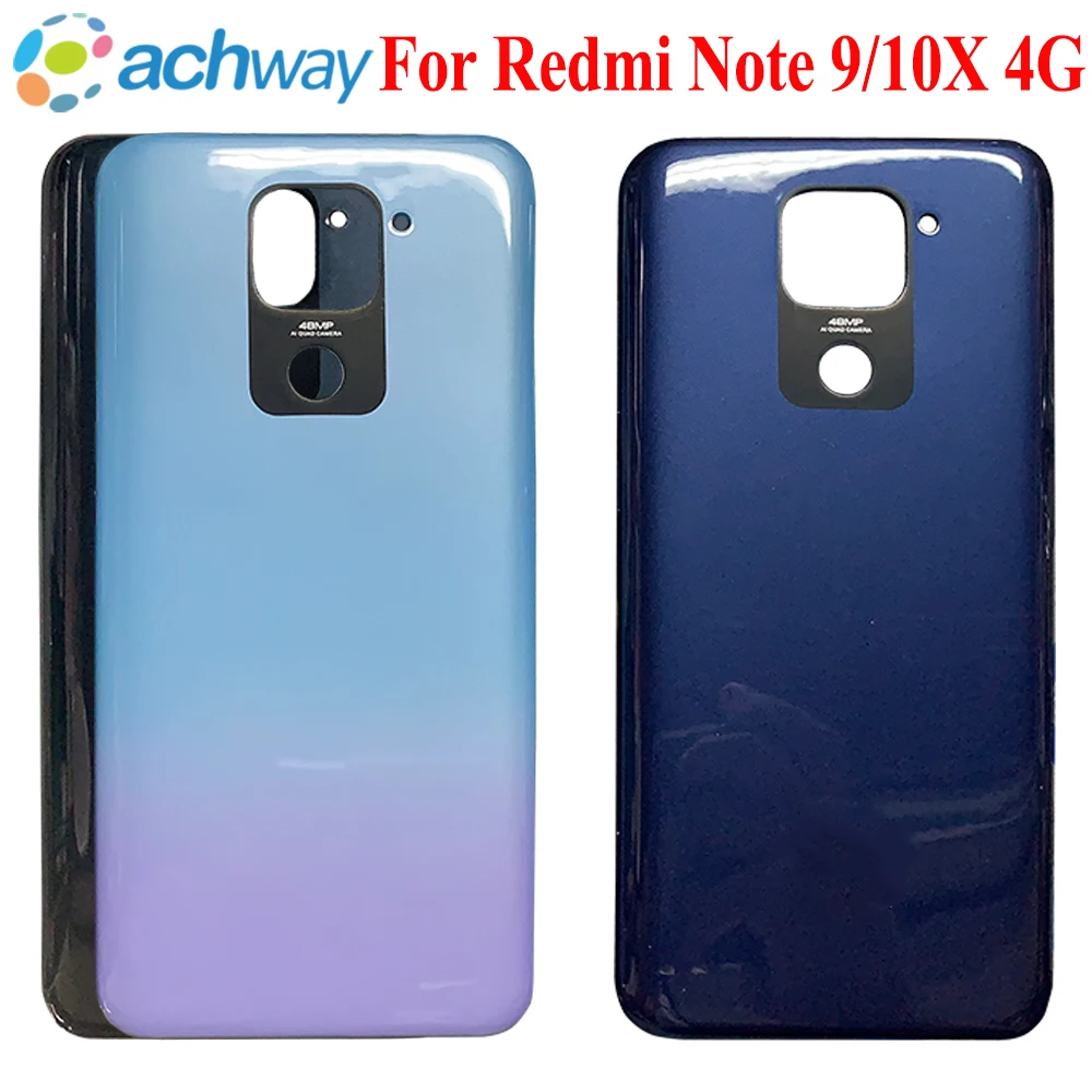 

Протестированный чехол для аккумулятора Xiaomi Redmi Note 9, Задняя стеклянная панель, задний корпус для Redmi Note 10x4G, задняя крышка аккумулятора